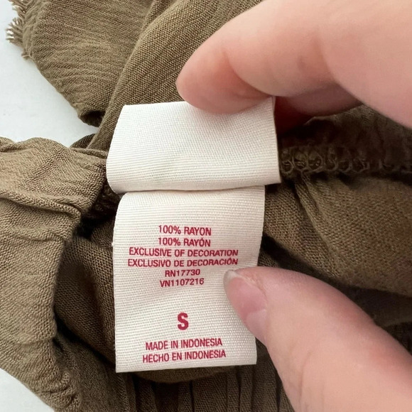 Mossimo Shorts Womens Fringed Adjustable Waist Khaki Green Size S NWT - Picture 5 of 6